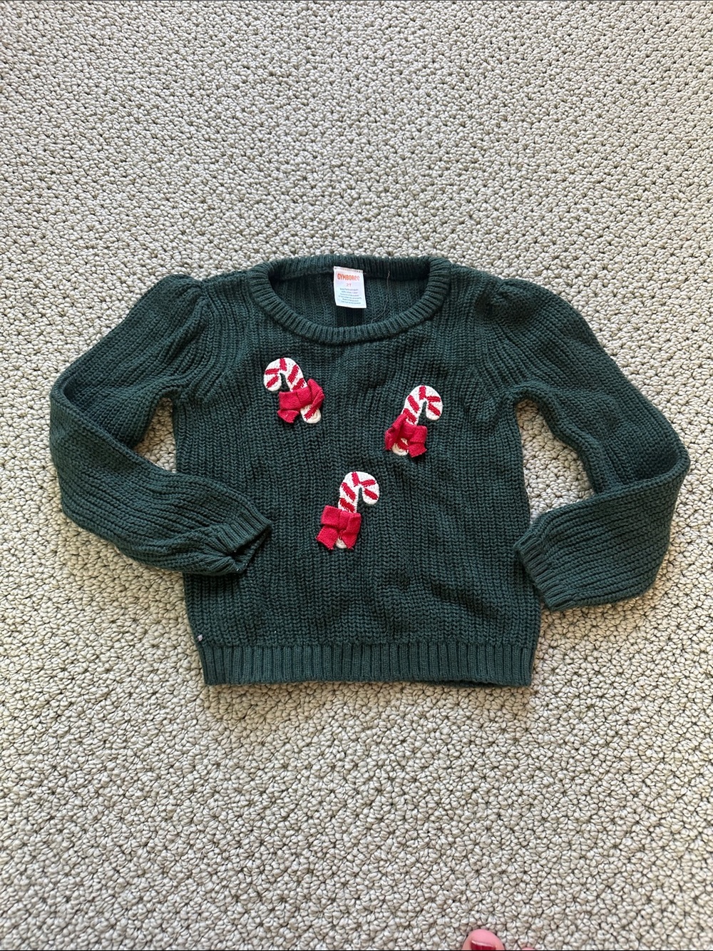 Gymboree 2T girls toddler candy cane holiday Christmas sweater